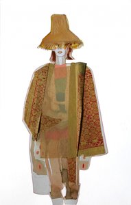 Stilfull figur med stråhatt av Doris Schmitz