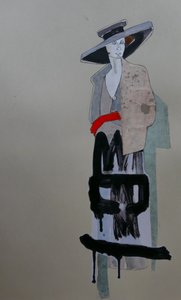 Graffiti med stilfull kvinna av Doris Schmitz