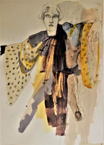 Stiliserat modeporträtt av Doris Schmitz