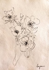 En fin blomsterskiss av Dorothy Fagan