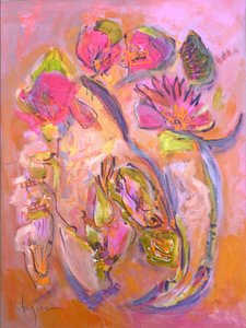 Rosa blommigt abstrakt