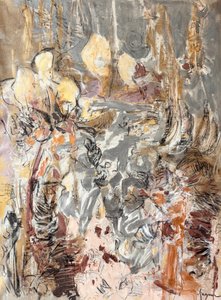 Strukturerad, abstrakt blomstermotiv av Dorothy Fagan
