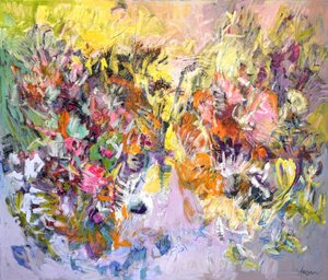 Livfull abstrakt blomsterkonst av Dorothy Fagan
