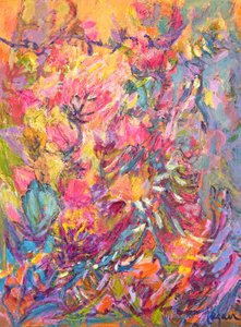 Ett livfullt blommigt intryck av Dorothy Fagan