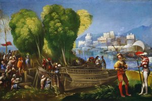 Aeneas och Achates på den libyska kusten av Dosso Dossi