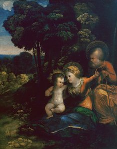 Vila på flyget till Egypten, av Dosso Dossi, i Uffizierna i Florens av Dosso Dossi