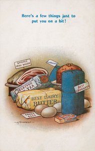 Krigstidsransoner (färglitografi)