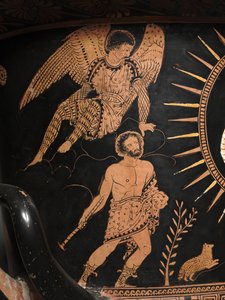 Detalj från en rödfigur lekythos