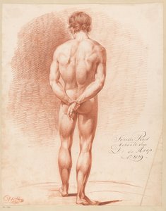 Stående manlig naken, sedd bakifrån (2:a pris 1819) av Douwe de Hoop