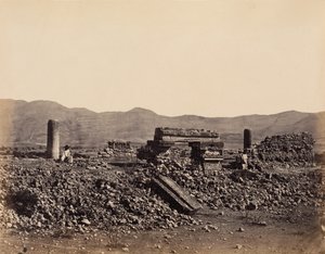 Andra palatset i Mitla, Mexiko, februari 1860. av Désiré Charnay