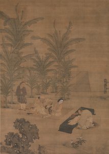 Den lärde Fu Sheng överför dokumentboken, 1400-mitten av 1500-talet. av Du Jin
