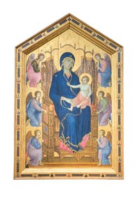 Madonna och barn tronar med änglar av Duccio di Buoninsegna