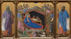 Födelsekyrkan med profeterna Jesaja och Hesekiel av Duccio di Buoninsegna