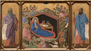 Födelsekyrkan med profeterna Jesaja och Hesekiel av Duccio di Buoninsegna