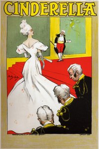 Litteratur. Sagor. Askungen. Affisch av Dudley Hardy för en show i London, England, ca 1890 (affisch) av Dudley Hardy