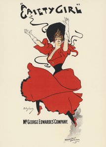 Affisch för "A Gaiety Girl" (litho i färg) av Dudley Hardy
