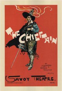 Affisch för opern The Chieftain av A. Sullivan och F. C. Burnand, 1894