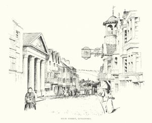 High Street, Guildford (litografi) av Duncan Moul