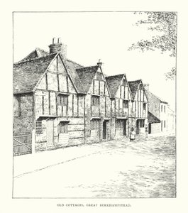 Old Cottages, Great Berkhampstead (litografi)