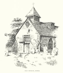 Gamla kyrkan, Esher (litografi)