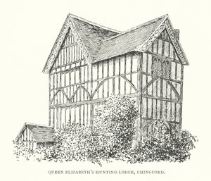 Drottning Elizabeths jaktstuga, Chingford (litografi)