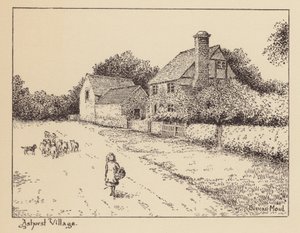 Sussex: Ashurst Village (litografi)