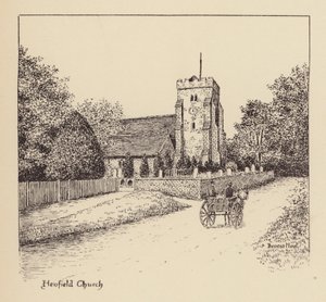 Sussex: Henfields kyrka (litografi)