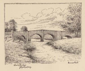 Sussex: Mock Bridge, Shermanbury (litografi) av Duncan Moul