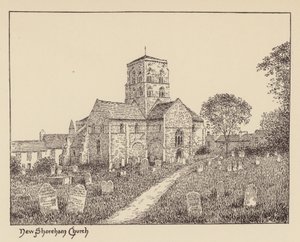 Sussex: New Shoreham Church (litografi)