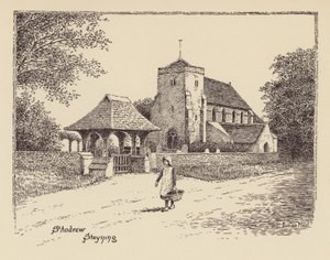 Sussex: St Andrew, Steyning (litografi) av Duncan Moul