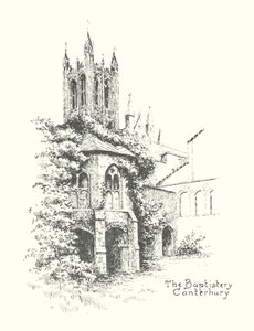 Baptisteriet, Canterbury (litografi) av Duncan Moul
