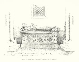 Matilda Fitzwalters grav, Little Dunmow (litografi)