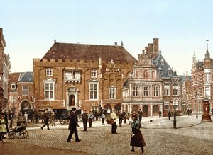 Stadshuset på Grote Markt, Haarlem, Holland, pub.c. 1900