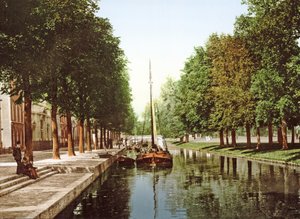 Segelpråm på Princess Canal i Haag, 1890-1900