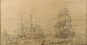 En valfångstscen från 1600-talet av Dutch School