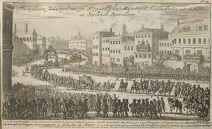 En procession för kung Vilhelm III av Dutch School