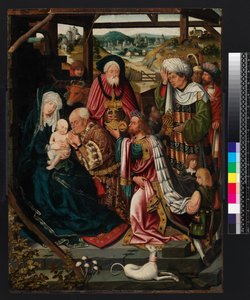 Tillbedjan av kungarna, 1520 av Dutch School
