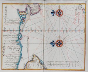 Arabien: Karta över Arabiska havet. av Dutch School