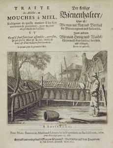 Omslag av Traite des Abeilles, ou Mouches a Miel... tryckt på franska och tyska, graverad av G.V.Eckhout, Amsterdam 1670 av Dutch School