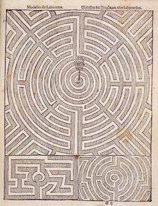 Design för labyrinter, från The Dutch Gardener av Johann van der Groen, publicerad 1699 av Dutch School