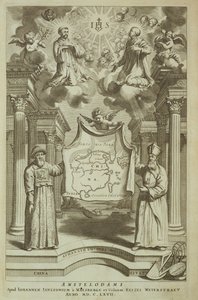 Frontispice till Kina Illustrerad av Athanasius Kircher (1601-80) 1667 av Dutch School