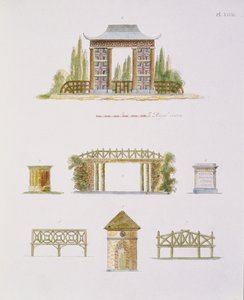 Trädgårdsdekorationer, från Magazine of Garden Gems, av G. van Laar, publicerad 1802 (se även 172967) av Dutch School