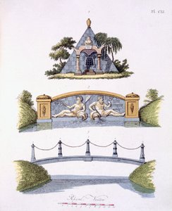 Trädgårdsdekorationer, från Magazine of Garden Gems av G. van Laar, publicerad 1802 av Dutch School