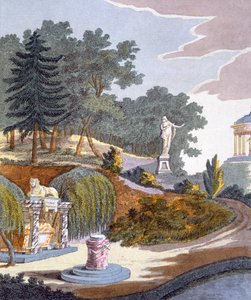 Trädgårdsdekorationer, från Magazine of Garden Gems av G. van Laar, publicerad 1802 av Dutch School
