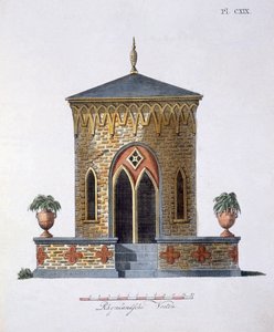 Trädgårdsdekorationer, från Magazine of Garden Gems av G. van Laar, publicerad 1802 av Dutch School