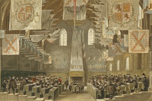 Stora salen på Binnenhof, Haag, Nederländerna av Dutch School