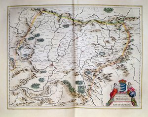 Karta över Transsylvanien, från en atlas, Amsterdam, 1657