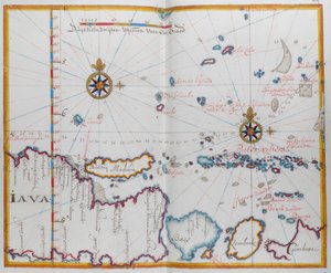 Karta över öarna i Java; Madura; Bali och andra öar. av Dutch School