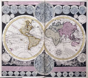 Karta över världen, c.1717 av Dutch School