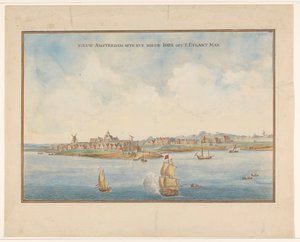 Nya Amsterdam och Manhattan, ca 1660 av Dutch School
